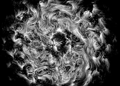 Generative particle burst design, showcasing dynamic explosions and flowing motion in real-time